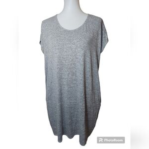 Wilfred Free Women's Heather Grey Jersey Knit Dress Pockets Sleevess Str…